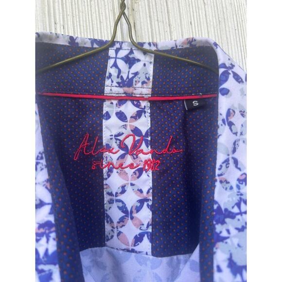 Alex Vando Mens Blue Button-Down Shirt Top Long Sleeves Collared Size S Small - Picture 7 of 9